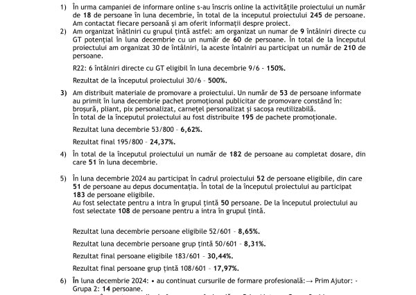 Newsletter – Decembrie 2024